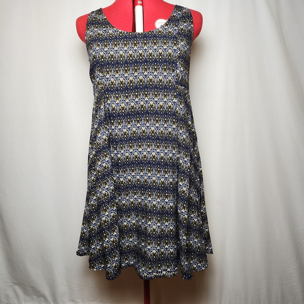 H&M Blue and Yellow Patterned Dress